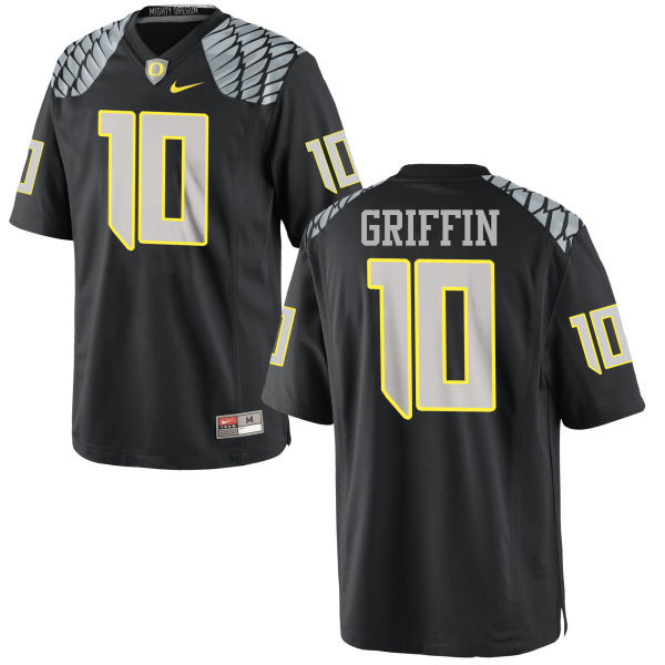 Men #10 Ty Griffin Oregon Ducks College Football Jerseys-Black